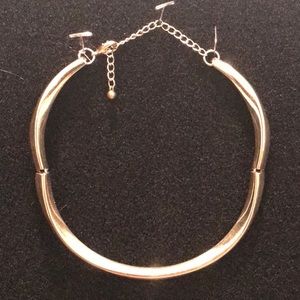 Chicos solid gold like choker necklace